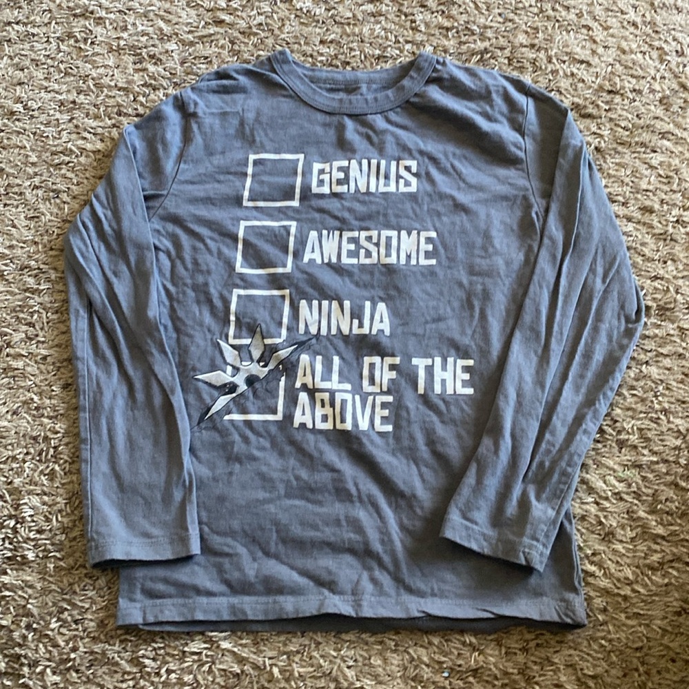 Boys Gray Long Sleeve Tee